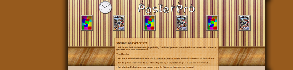 <h3>PosterPro</h3>Website waar men posters kan laten ontwerpen en/of bestellen