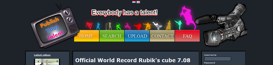 <h3>Publish Your Talent</h3>Talentenwebsite waar mensen hun eigen video kunnen uploaden.